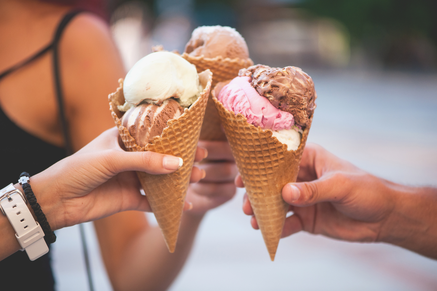 Picture of three best vegan ice cream cones